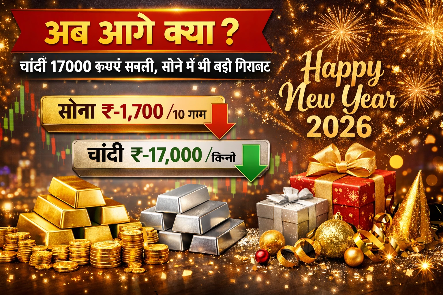 अब आगे क्या? आज चांदी 17000 रुपये सस्ती, सोने में भी बड़ी गिरावट