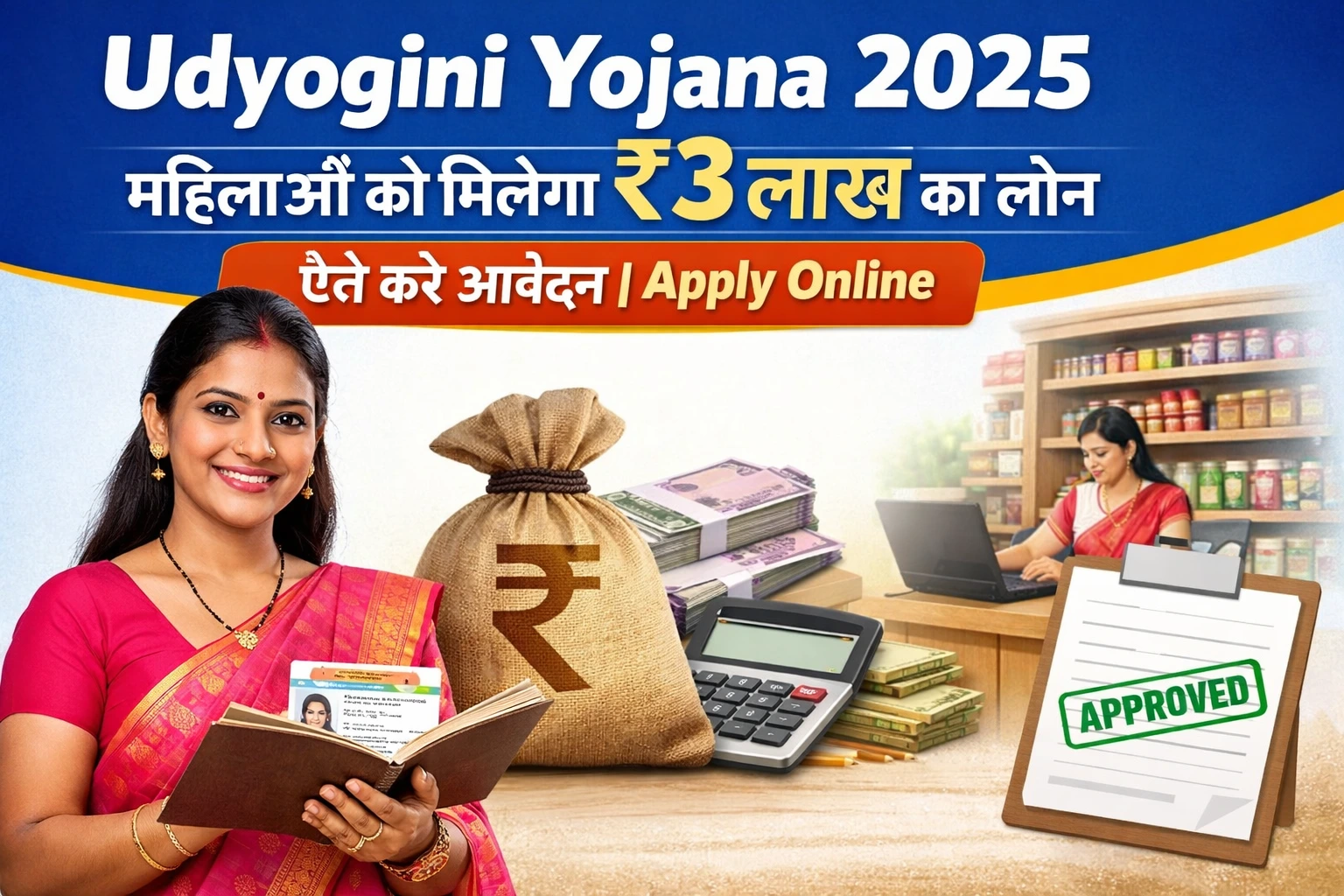 Udyogini Yojana 2025 महिलाओं को मिलेगा ₹3 लाख का लोन ऐसे करें आवेदन Apply Online
